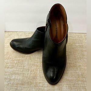 Lucky Brand Black Leather Ankle Booties size 7.5 M